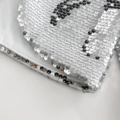 Girls' 3D Sequin Coat Long Sleeve Summer Spring Active Cute Kids 3-12 Years Street Daily Regular Fit