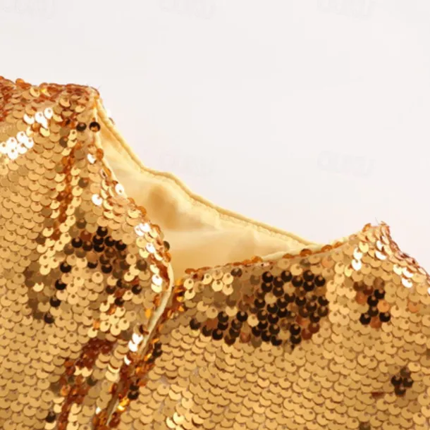 Girls' 3D Sequin Coat Long Sleeve Summer Spring Active Cute Kids 3-12 Years Street Daily Regular Fit