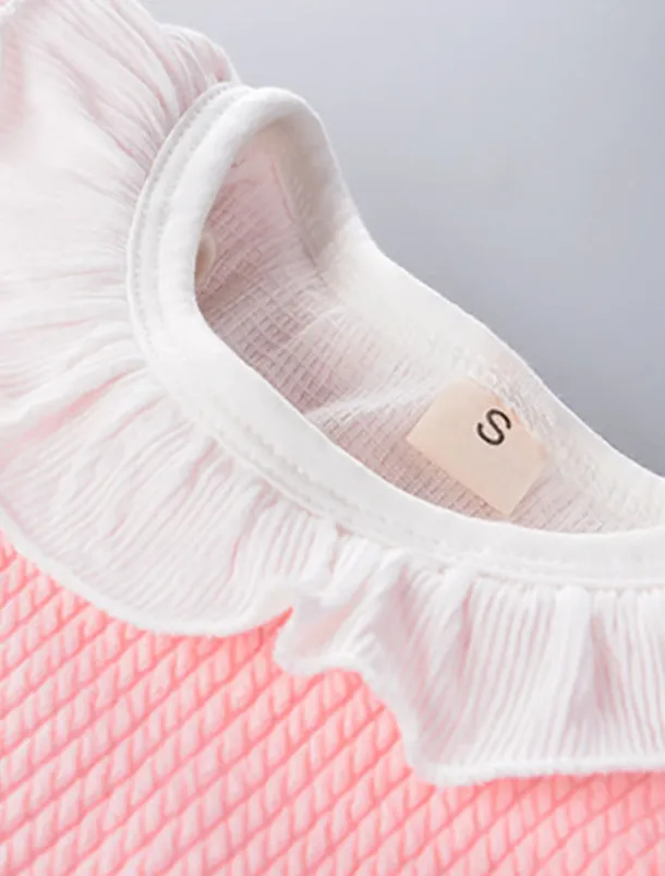 Girls' 3D Solid Color Clothing Set Long Sleeve Fall Winter Active Cute Basic Kids 1-5 Years Vacation Street Birthday Regular Fit