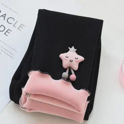 Girls' 3D Solid Color Stars Pants Leggings Fall Winter Active Basic Kids 4 years+ Outdoor Casual Daily Regular Fit