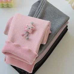 Girls' 3D Solid Color Stars Pants Leggings Fall Winter Active Basic Kids 4 years+ Outdoor Casual Daily Regular Fit