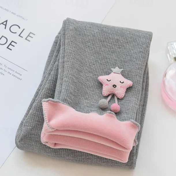 Girls' 3D Solid Color Stars Pants Leggings Fall Winter Active Basic Kids 4 years+ Outdoor Casual Daily Regular Fit