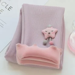 Girls' 3D Solid Color Stars Pants Leggings Fall Winter Active Basic Kids 4 years+ Outdoor Casual Daily Regular Fit