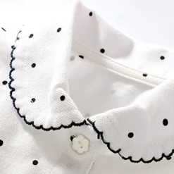 Girls' 3D Spot Tee Polo Shirt Short Sleeve Summer Fashion Basic Little Kids(4-7ys) 4-7 Years Lapel Outdoor Casual Daily Regular Fit