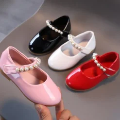 Girls' Flats Daily Dress Shoes Mary Jane Lolita PU Water Resistant Breathability Non-slipping Big Kids(7years +) Little Kids(4-7ys) Toddler(2-4ys) School Wedding Party Walking Shoes Dancing Pearl