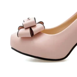 Girls' Heels Daily Dress Shoes Heel Cosplay Lolita PU Height-increasing Cosplay Big Kids(7years +) Little Kids(4-7ys) School Wedding Party Walking Shoes Flower Black White Pink Fall Spring Summer