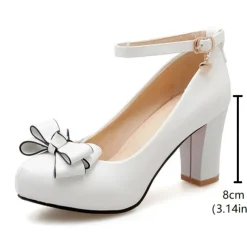 Girls' Heels Daily Dress Shoes Heel Cosplay Lolita PU Height-increasing Cosplay Big Kids(7years +) Little Kids(4-7ys) School Wedding Party Walking Shoes Flower Black White Pink Fall Spring Summer