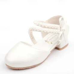Girls' Heels Dress Shoes Flower Girl Shoes Princess Shoes School Shoes Faux Leather Portable Breathability Non-slipping Princess Shoes Big Kids(7years +) Little Kids(4-7ys) Gift Daily Walking Pearl