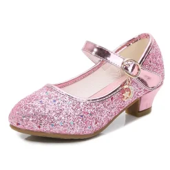 Girls' Heels Glitters Princess Shoes PU Glitter Crystal Sequined Jeweled Toddler(9m-4ys) Little Kids(4-7ys) Big Kids(7years +) Party & Evening Sequin Purple Red Blue Fall Spring
