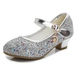 Girls' Heels Glitters Princess Shoes PU Glitter Crystal Sequined Jeweled Toddler(9m-4ys) Little Kids(4-7ys) Big Kids(7years +) Party & Evening Sequin Purple Red Blue Fall Spring