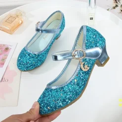 Girls' Heels Glitters Princess Shoes PU Glitter Crystal Sequined Jeweled Toddler(9m-4ys) Little Kids(4-7ys) Big Kids(7years +) Party & Evening Sequin Purple Red Blue Fall Spring