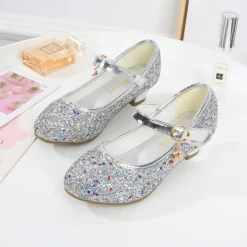 Girls' Heels Glitters Princess Shoes PU Glitter Crystal Sequined Jeweled Toddler(9m-4ys) Little Kids(4-7ys) Big Kids(7years +) Party & Evening Sequin Purple Red Blue Fall Spring