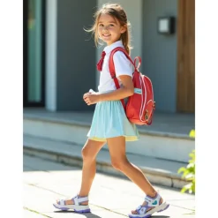 Girls' Purple Sport Sandals with Heart Accents – Anti-Slip Outdoor Shoes for Playground and Back to School Activities