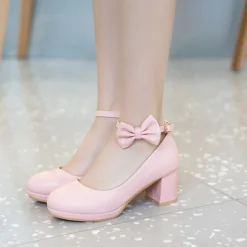 Girls' White Bow Mary Jane Shoes - Perfect for Weddings, Parties, and Special Occasions