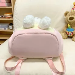 Girls' Yellow and Pink School Backpack with Plush Teddy Bear Design, Cute Lightweight Bookbag for Kindergarten and Elementary Students