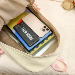 Girls' Yellow and Pink School Backpack with Plush Teddy Bear Design, Cute Lightweight Bookbag for Kindergarten and Elementary Students