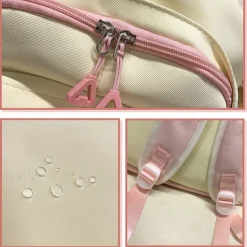 Girls' Yellow and Pink School Backpack with Plush Teddy Bear Design, Cute Lightweight Bookbag for Kindergarten and Elementary Students