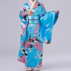 Girls' Yukata Robe Kimono Japanese Traditional Masquerade Kid's Kimono Coat Waist Belt Party