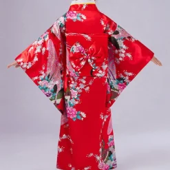 Girls' Yukata Robe Kimono Japanese Traditional Masquerade Kid's Kimono Coat Waist Belt Party