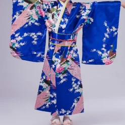 Girls' Yukata Robe Kimono Japanese Traditional Masquerade Kid's Kimono Coat Waist Belt Party