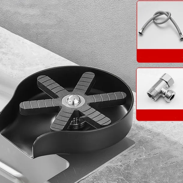 Glass Rinser For Kitchen Sink,Stainless Steel Cup Washer For Sink,Glass Washer for Sink,Cup Cleaner For Sink,Metal Washer,Kitchen Sink Accessories