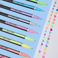 Glitter Gel Pen Color Neutral Pen Ballpoint Pen Hand Account Pen Children's Luminous Flashing Stars Special Color for Note-taking