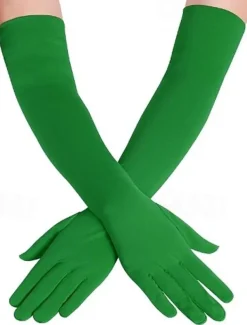 Gloves Women's Solid Colored Spandex Lycra Costume for Christmas Carnival Masquerade Adults'