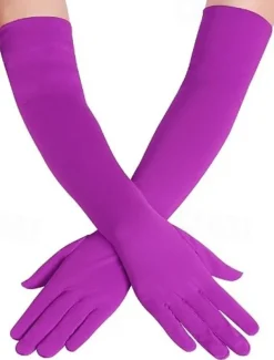 Gloves Women's Solid Colored Spandex Lycra Costume for Christmas Carnival Masquerade Adults'