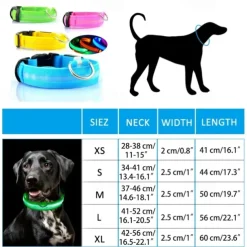 Glowing Dog Collar Adjustable Flashing Luminous Collar Night Anti-Lost Dog Light HarnessFor Small Dog Pet Products