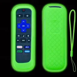 Glowing Non-Slip Silicone Remote Case for Roku TCL & HisenseDurable Versatile Protection with Color Tie