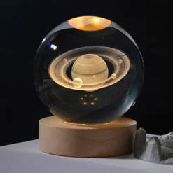Glowing Planetary Galaxy Crystal Ball Night Lights USB Power Warm White Bedside Light Christmas Kid Gift Night Lamp