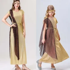 Goddess Carnival Costume Dress Halloween Group Family Costumes Kid's Adults' Women's Girls' Medieval Ancient Greek Rome Performance Party Halloween Carnival Easy Carnival Costume