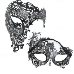 Goddess Roman Couples Mask Venetian Mask Adults Men's Women's Metal Finish Sexy Costume Party Masquerade Halloween Carnival Mardi Gras Easy Carnival Costume