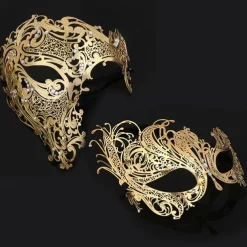 Goddess Roman Couples Mask Venetian Mask Adults Men's Women's Metal Finish Sexy Costume Party Masquerade Halloween Carnival Mardi Gras Easy Carnival Costume