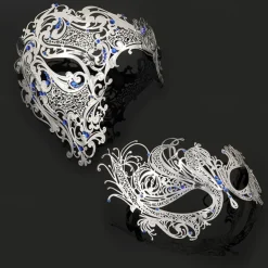 Goddess Roman Couples Mask Venetian Mask Adults Men's Women's Metal Finish Sexy Costume Party Masquerade Halloween Carnival Mardi Gras Easy Carnival Costume