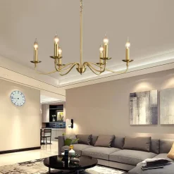 Gold Chandelier 8-Light Modern Chandelier for Dining Room, Bedroom, Foyer, Living Room, Kitchen Island, Entryway, Office, Bar,Farmhouse Decor 110-240V