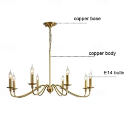 Gold Chandelier 8-Light Modern Chandelier for Dining Room, Bedroom, Foyer, Living Room, Kitchen Island, Entryway, Office, Bar,Farmhouse Decor 110-240V