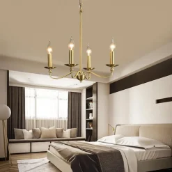 Gold Chandelier 8-Light Modern Chandelier for Dining Room, Bedroom, Foyer, Living Room, Kitchen Island, Entryway, Office, Bar,Farmhouse Decor 110-240V