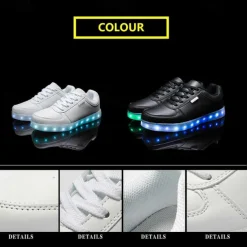 Gold LED Light Up Sneakers for Men and Women – USB Rechargeable Shiny Party Shoes with Glow Sole for Dancing, Festivals, Nightclubs, and Halloween