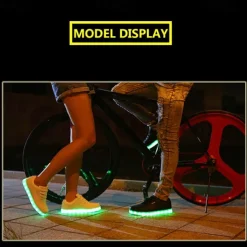 Gold LED Light Up Sneakers for Men and Women – USB Rechargeable Shiny Party Shoes with Glow Sole for Dancing, Festivals, Nightclubs, and Halloween