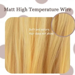 Golden Princess Wig with Bangs Yellow Long Wavy Film Cosplay Synthetic Blonde Wig for Party Anime Halloween Wigs