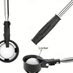 Golf Ball Retriever,Stainless Ball Retriever Tool Golf with Replaceable Release-Ready Ball Pick-Up Head,Golf Accessories Gift for Men Women