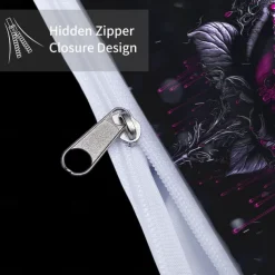 Gothic Cool Skull Floral Print 3-Piece Duvet Cover Set Bedding Set - Unique and Artistic Design - Includes Duvet Cover and Pillowcases - Soft and Durable Fabric - Perfect for Adding an Edgy Touch to Your Bedroom Decor