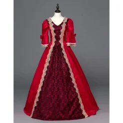Gothic Lolita Rococo 18th Century Maxi Dress Normal Juliet Sleeve Cinderella Princess Square Neck Fancy Dress All Christmas Halloween Carnival Party Special Occasion Quinceanera Adults All Seasons