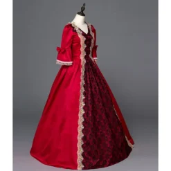 Gothic Lolita Rococo 18th Century Maxi Dress Normal Juliet Sleeve Cinderella Princess Square Neck Fancy Dress All Christmas Halloween Carnival Party Special Occasion Quinceanera Adults All Seasons