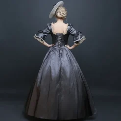 Gothic Lolita Rococo 18th Century Maxi Dress Normal Juliet Sleeve Cinderella Princess Square Neck Fancy Dress All Christmas Halloween Carnival Party Special Occasion Quinceanera Adults All Seasons