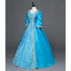 Gothic Lolita Rococo 18th Century Maxi Dress Normal Juliet Sleeve Cinderella Princess Square Neck Fancy Dress All Christmas Halloween Carnival Party Special Occasion Quinceanera Adults All Seasons