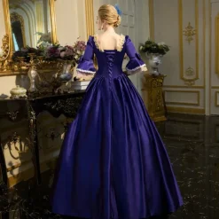 Gothic Lolita Rococo 18th Century Maxi Dress Normal Juliet Sleeve Cinderella Princess Square Neck Fancy Dress All Christmas Halloween Carnival Party Special Occasion Quinceanera Adults All Seasons