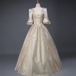 Gothic Lolita Rococo 18th Century Maxi Dress Normal Juliet Sleeve Cinderella Princess Square Neck Fancy Dress All Christmas Halloween Carnival Party Special Occasion Quinceanera Adults All Seasons