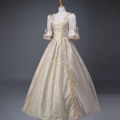 Gothic Lolita Rococo 18th Century Maxi Dress Normal Juliet Sleeve Cinderella Princess Square Neck Fancy Dress All Christmas Halloween Carnival Party Special Occasion Quinceanera Adults All Seasons